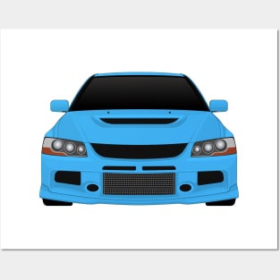 Evo IX light-blue Posters and Art